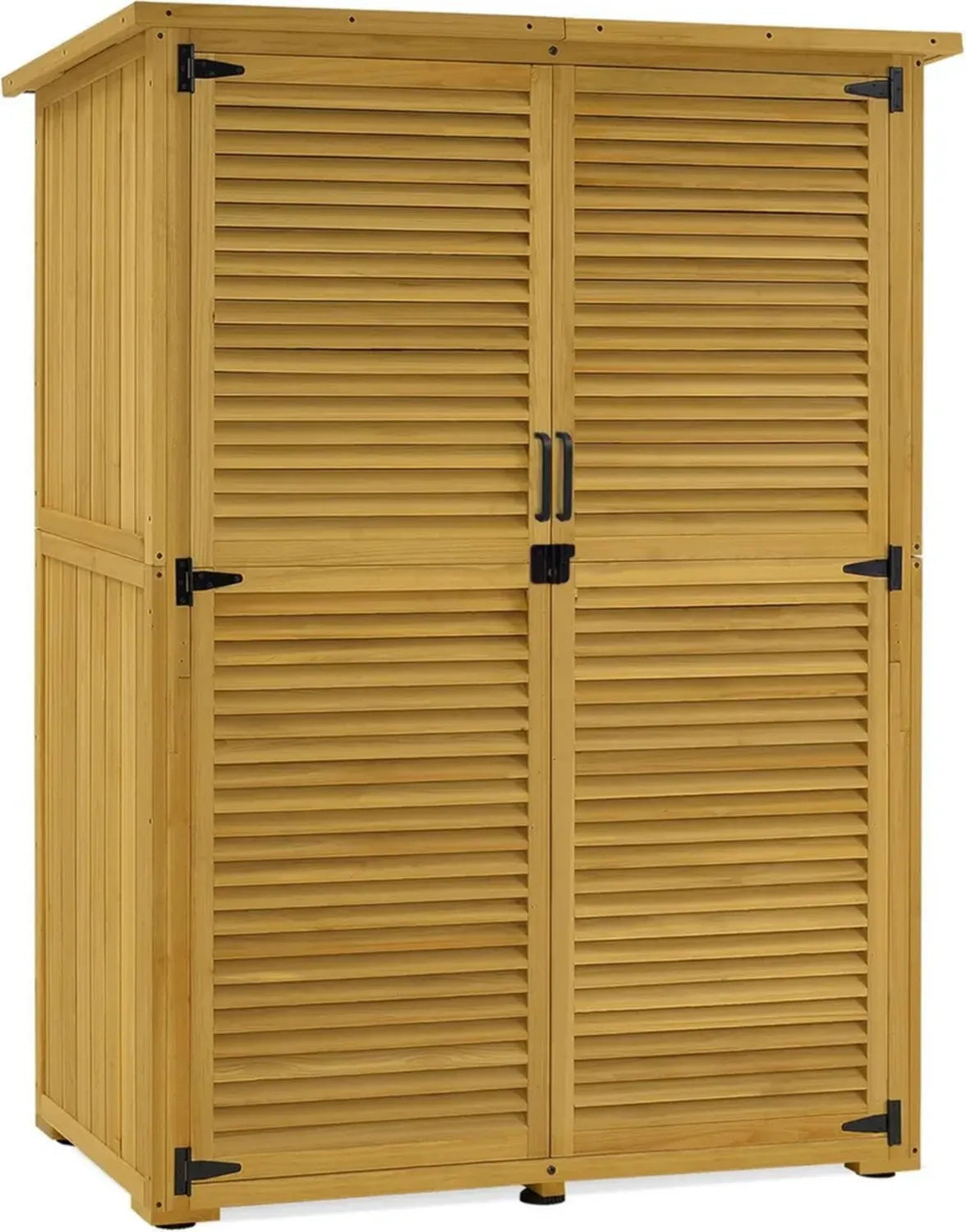 Abri de Jardin en Bois Résistant aux Intempéries pour Terrasse Extérieure, 59x127x168 cm