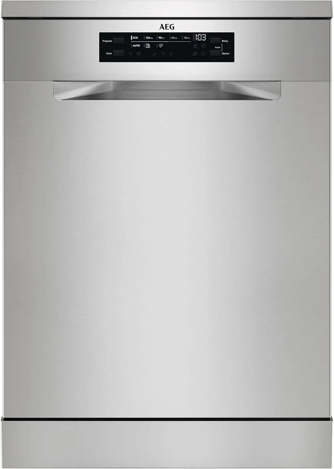 Lave-vaisselle AEG 60 cm, 14 couverts, AirDry, écran XL, MaxiFlex, hygiène maximale, Softpikes, 44 dB, inox, classe C