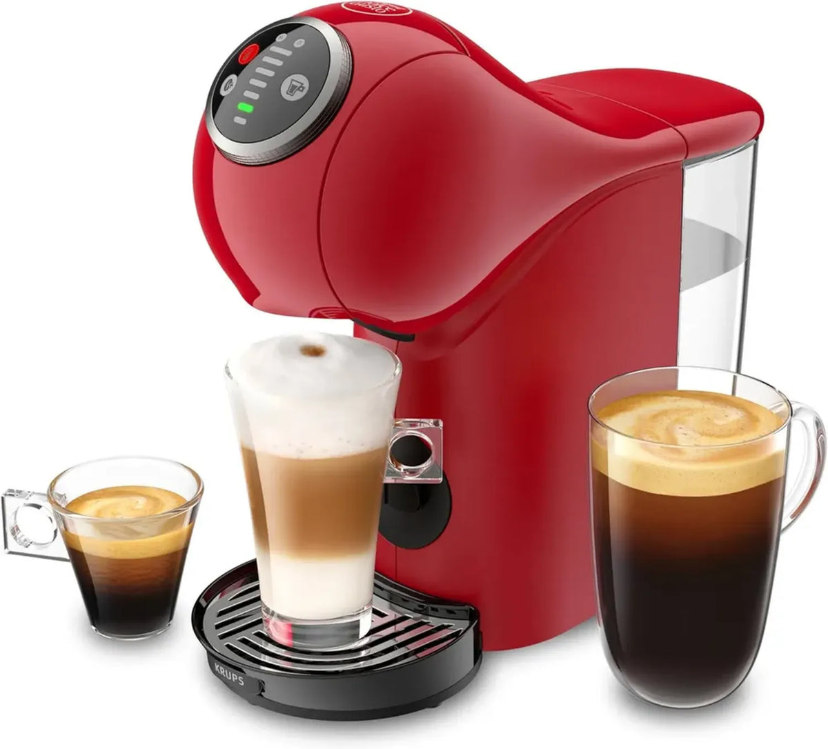 Machine à café à capsules Nescafé Dolce Gusto Krups, 15 bars, Genio S Plus Rouge, arrêt automatique, design compact