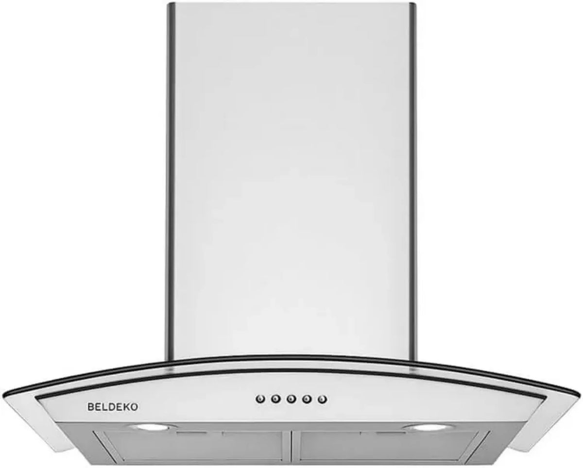 Hotte Murale Design 60 cm en Verre et Acier Inoxydable, 559 m³/h, 200W, Niveau Sonore 60dB