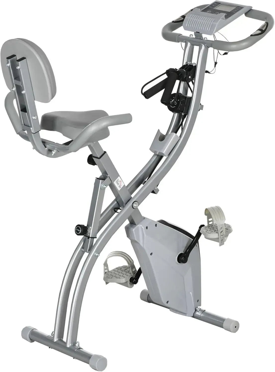 HOMCOM vélo d'appartement pliable avec 8 niveaux de résistance, capteurs de pouls et écran LCD