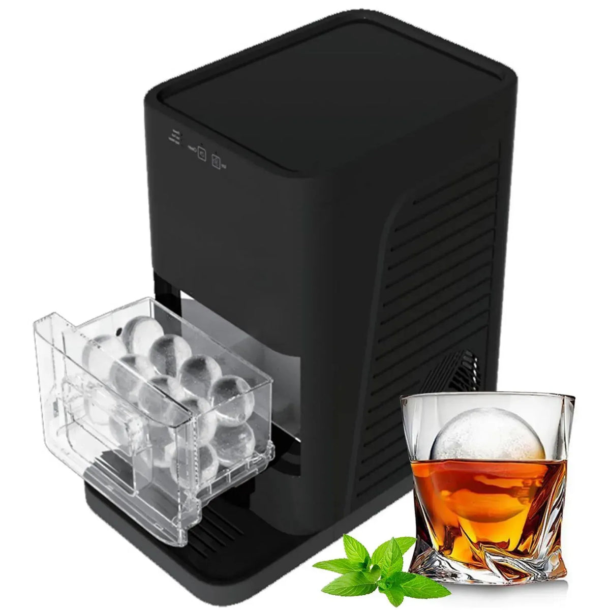 Machine à glaçons sphériques compacte, 84 pièces par jour, sphères de 5 cm, fonction autonettoyante, idéale pour bar à domicile