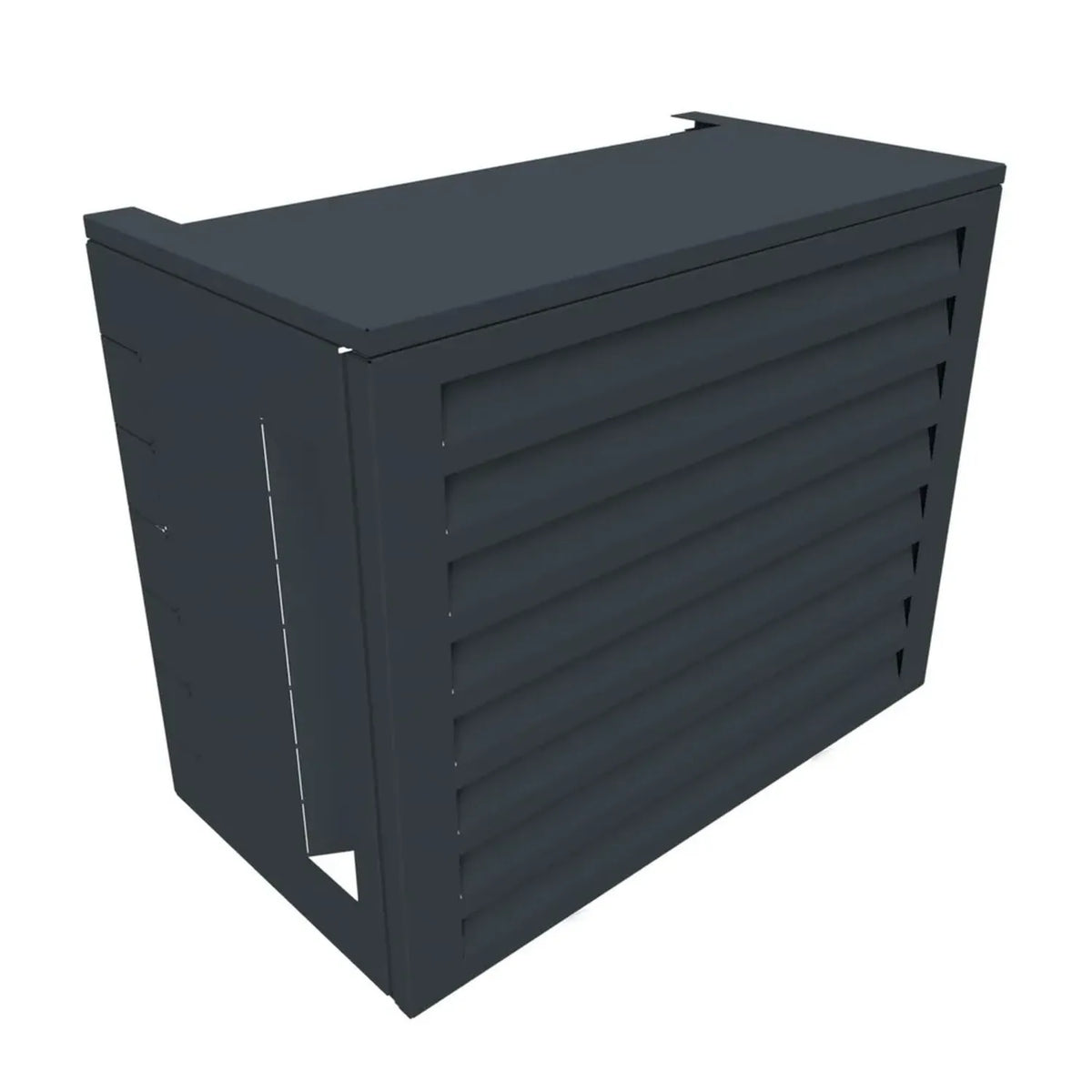 Cache-climatiseur en aluminium laqué - Dimensions : 69x90x50 cm - Gris anthracite