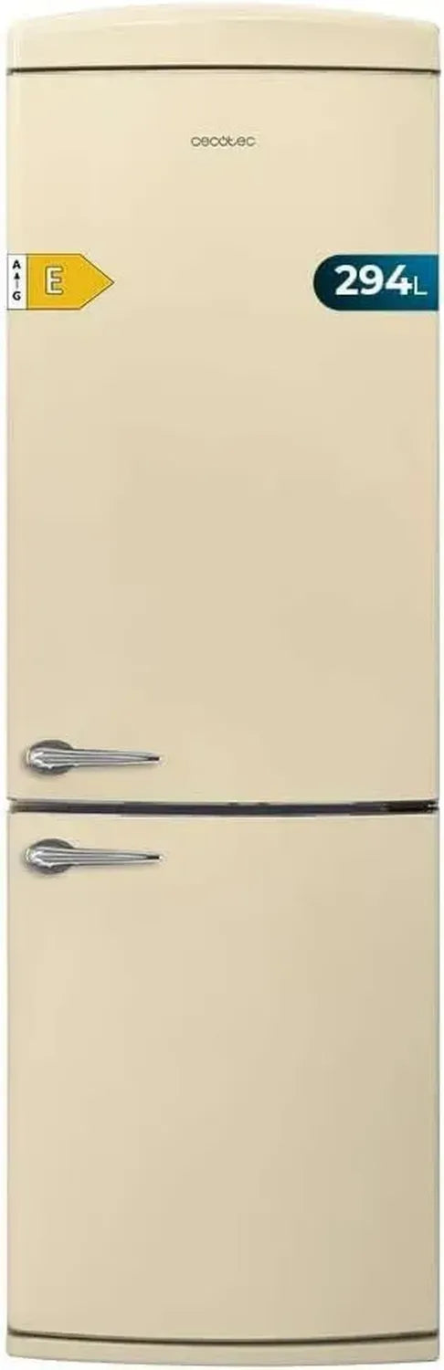 Réfrigérateur Combiné Rétro 294L Beige - No Frost, 190cm