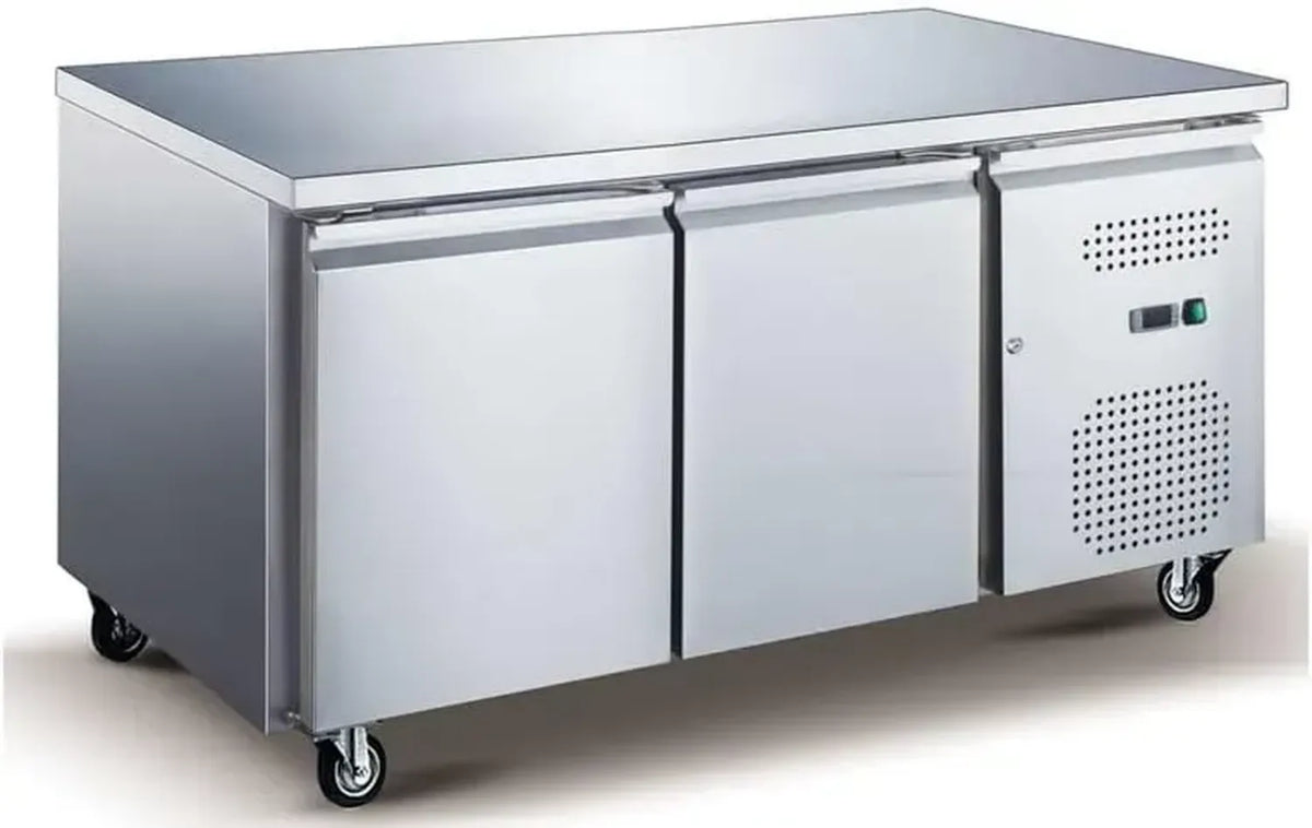 Réfrigérateur Professionnel en Inox GN 1/1, 2 Portes, 282L, Froid Ventilé