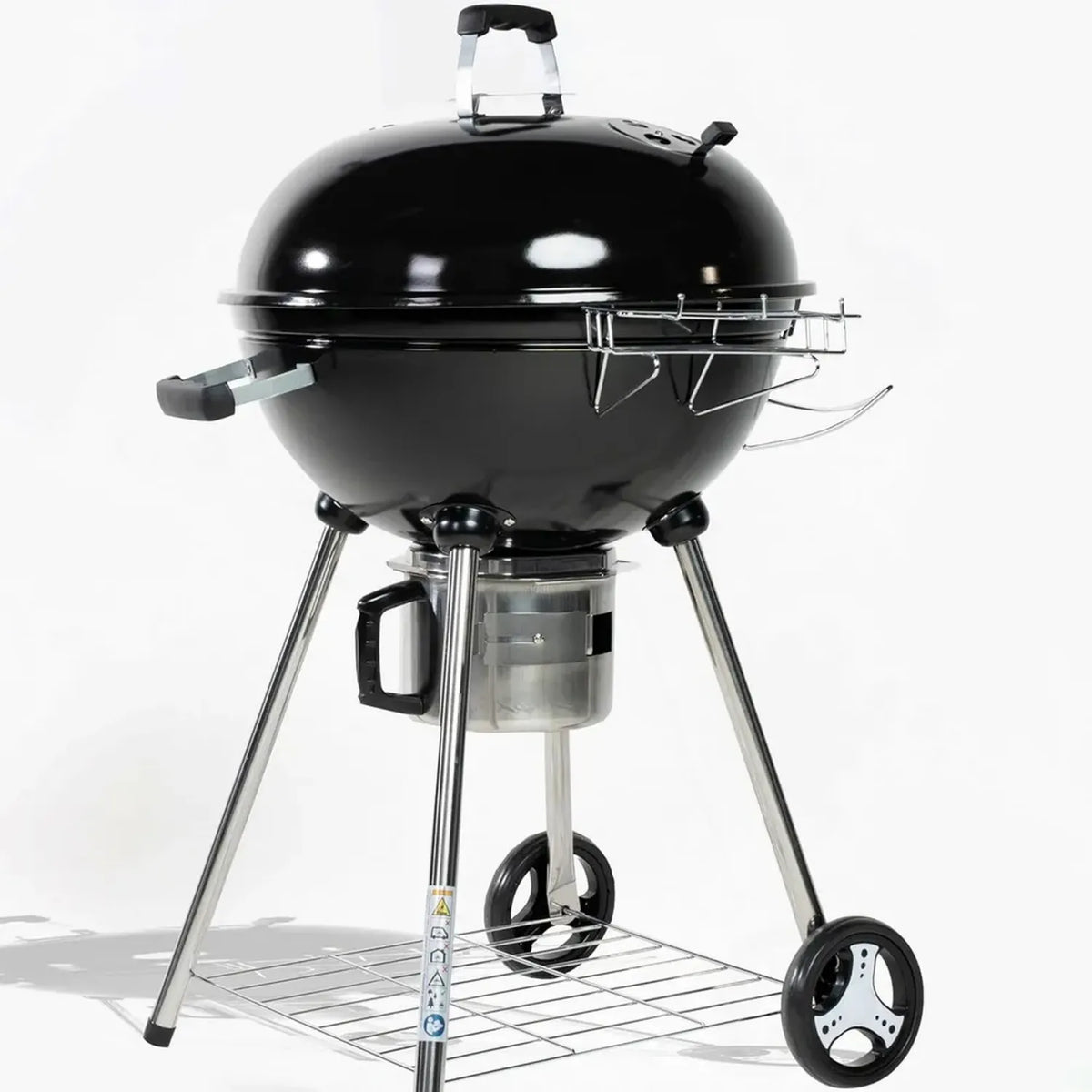 Grill à Charbon 57 cm avec Couvercle Amovible pour 8-12 Personnes