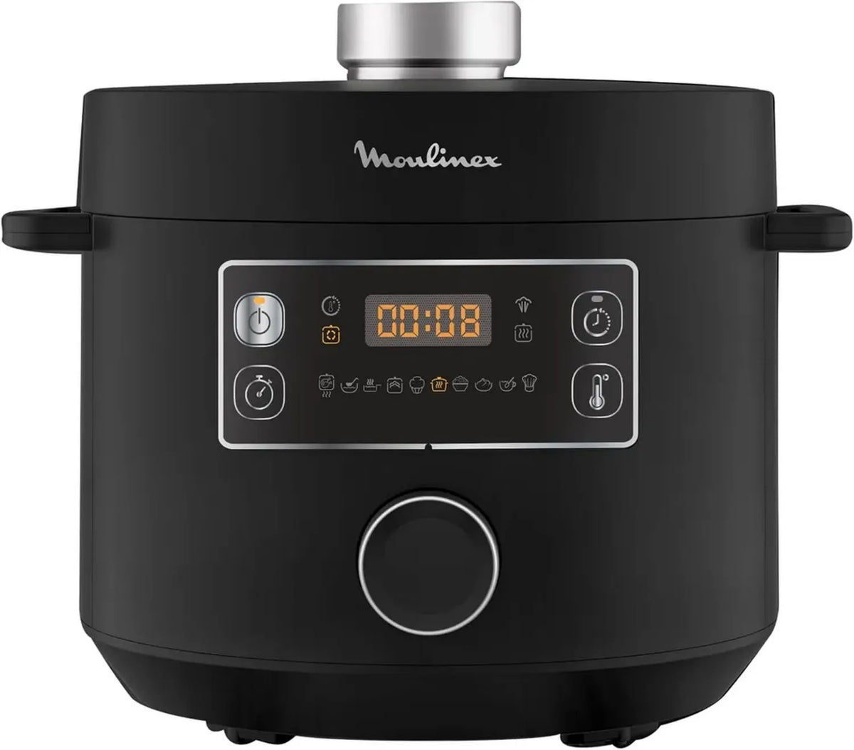 Moulinex Turbo Cuisine CE7548 Autocuiseur Électrique 1090W, 10 Programmes, Panier Vapeur, Métal Noir
