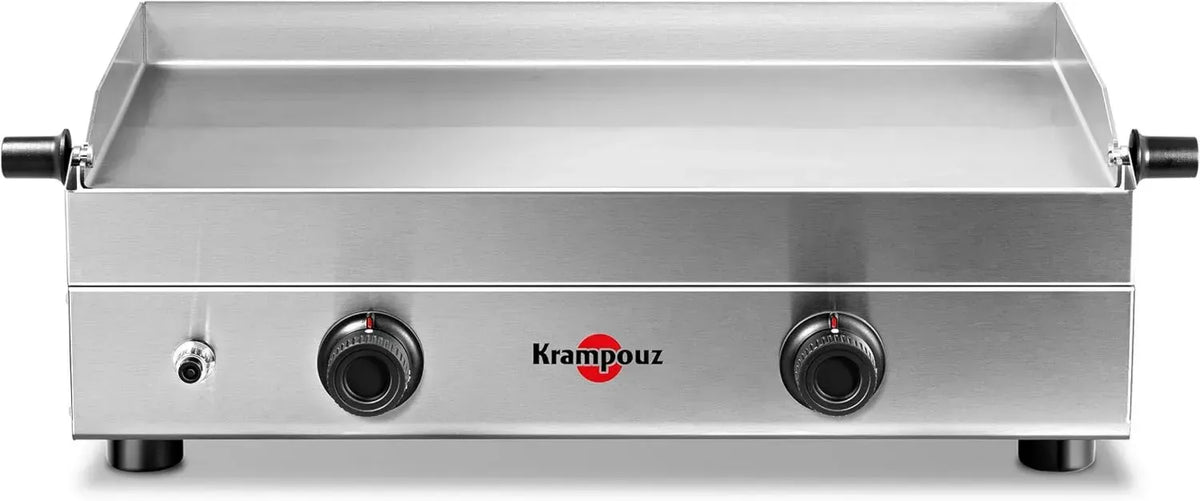 Plancha à Gaz Krampouz - Acier Inox 64x33cm, 3400W, Double Zone de Cuisson, Brûleurs Durable, Entretien Facile, Fabriqué en France