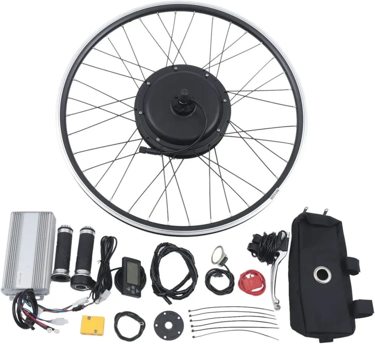Ensemble de conversion vélo électrique 26 pouces, 48V 1500W, roue arrière avec écran LCD 5 vitesses, moteur brushless, fonction de croisière