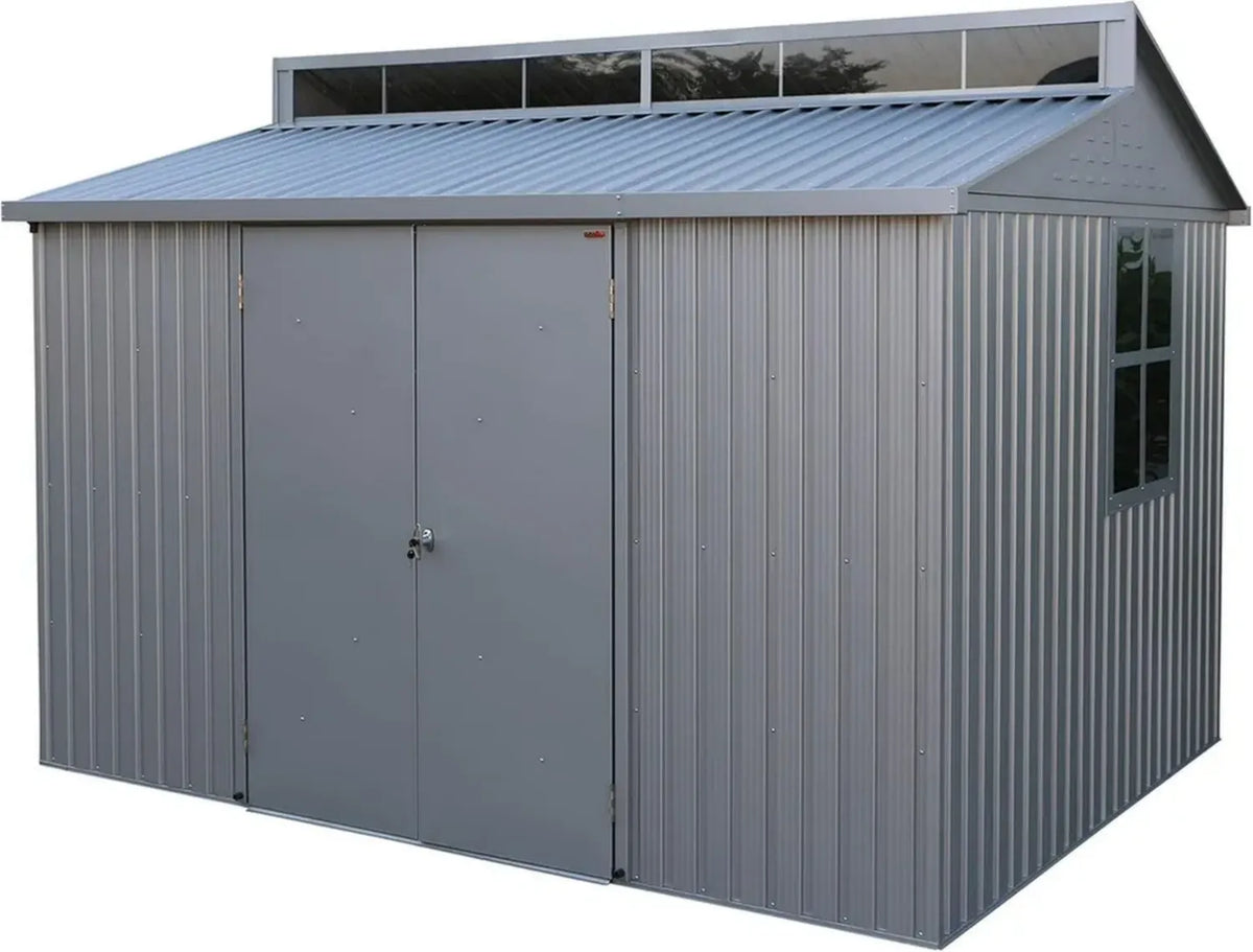 Abri de Jardin en Aluminium 10x8 avec Fenêtre et Portes Verrouillables