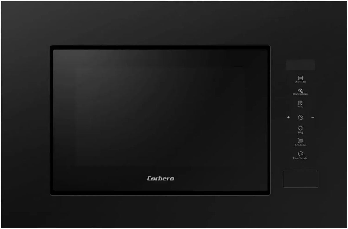 Micro-ondes Encastré Corberó 20L, 700W, 10 Niveaux, Menu Auto, Décongélation, Minuterie 95 min, Noir