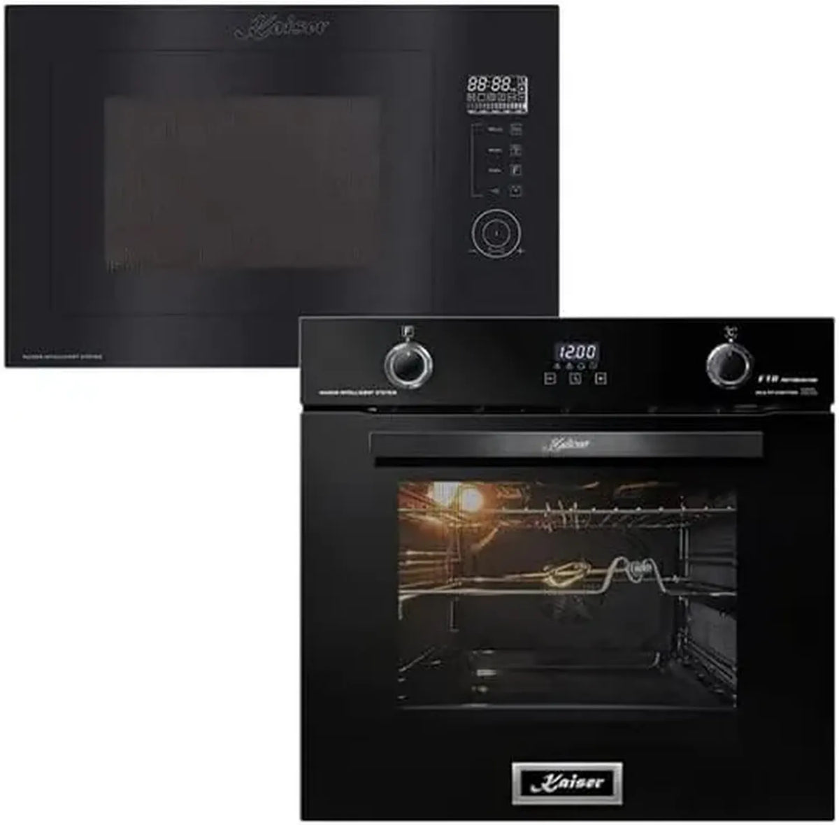Four électrique encastrable multifonction Kaiser avec micro-ondes, noir, 79 l + 25 l