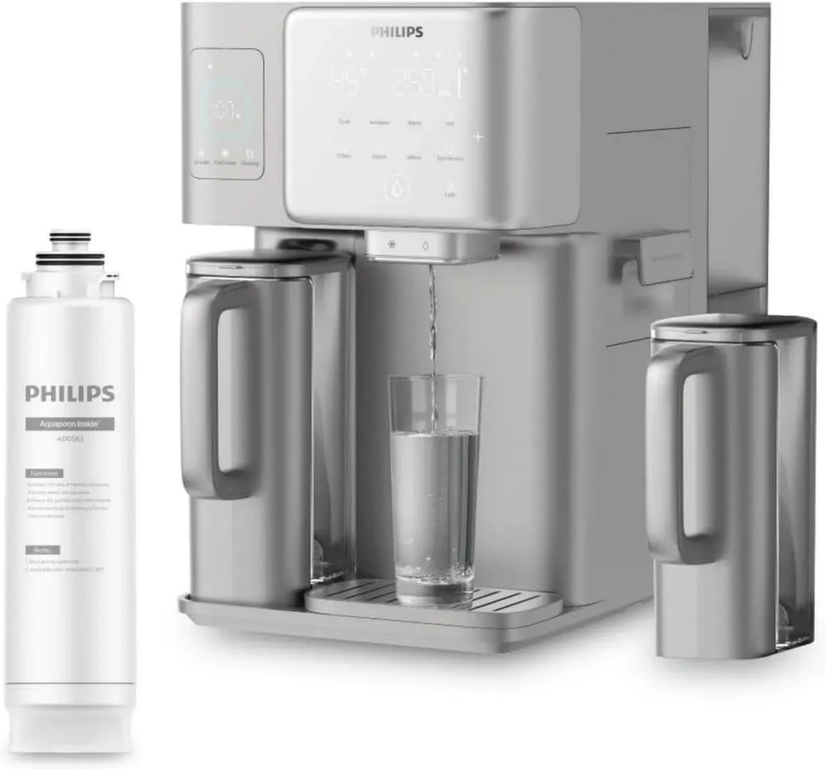 Purificateur d'eau Philips avec Osmose Inverse et Distribution Instantanée, Fonction Glace, UV-C, Reminéralisation, Suivi TDS, Réservoir 6L, Filtre 1 An