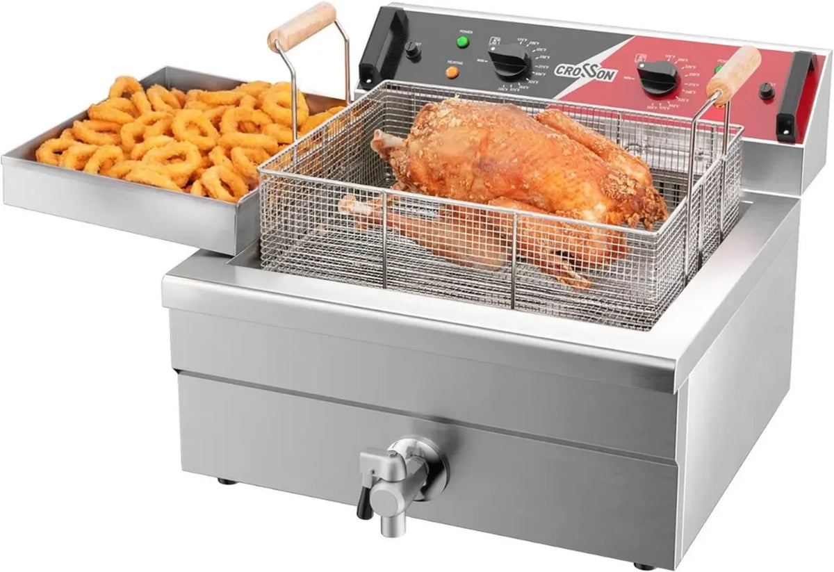 Friteuse professionnelle CROSSON 12L avec 3 paniers et bec verseur