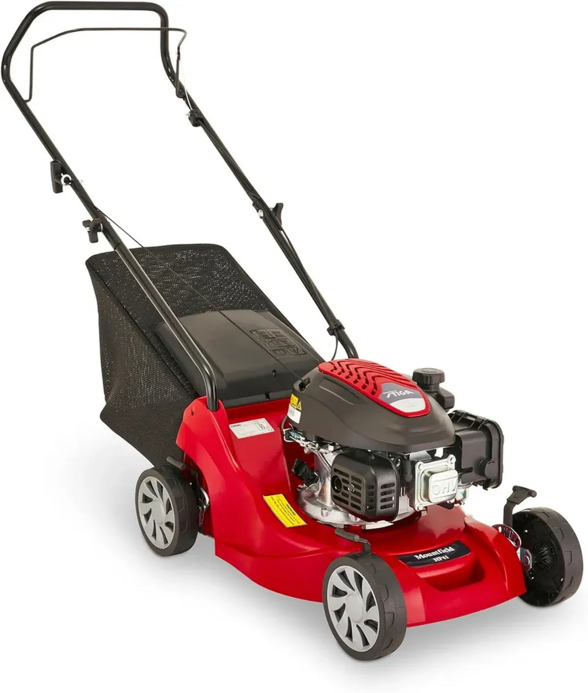 Tondeuse à Gazon Mountfield HP41, 123 cm³, Largeur 39 cm - Bac de 40L, Châssis Léger en Polypropylène pour Jardins jusqu'à 400 m²
