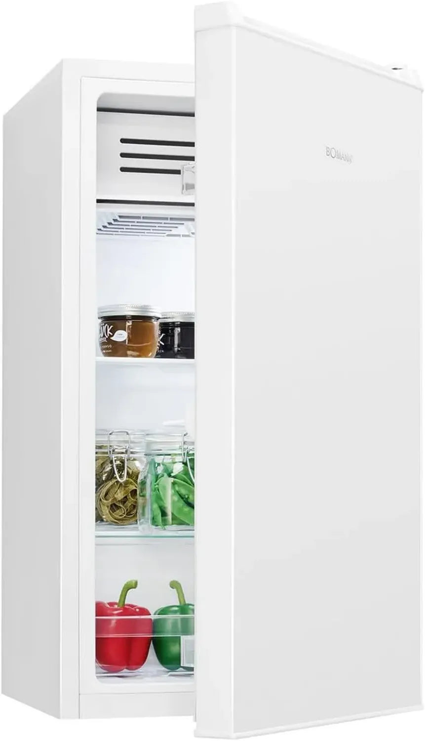 Bomann KS 7257 Réfrigérateur Congélateur Compact 83L Silencieux, Butée de Porte Réversible, Plage de Température 0-8°C, Blanc