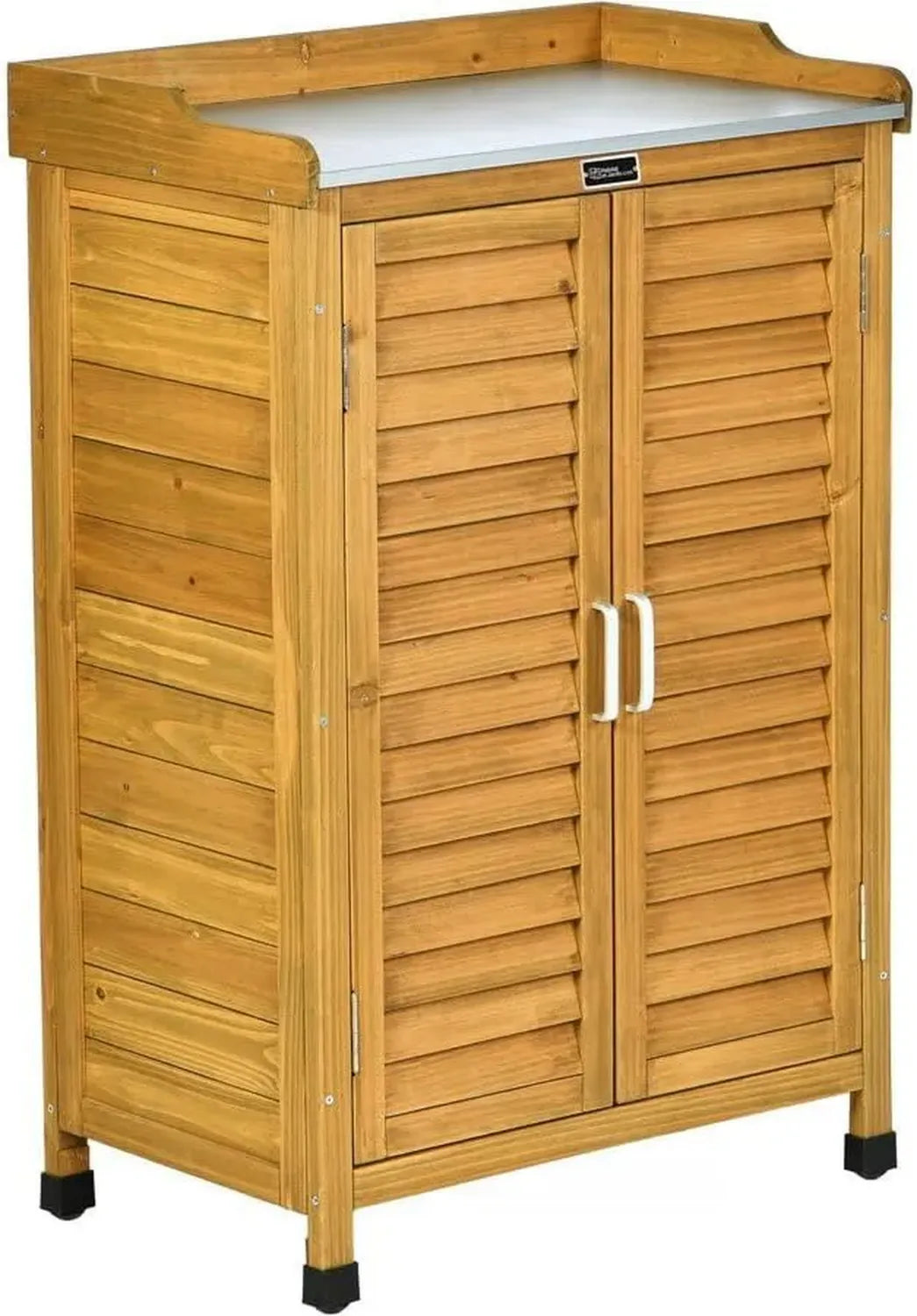 Armoire de Rangement d'Extérieur en Bois avec Roulettes, 66 x 41 x 101 cm, Marron