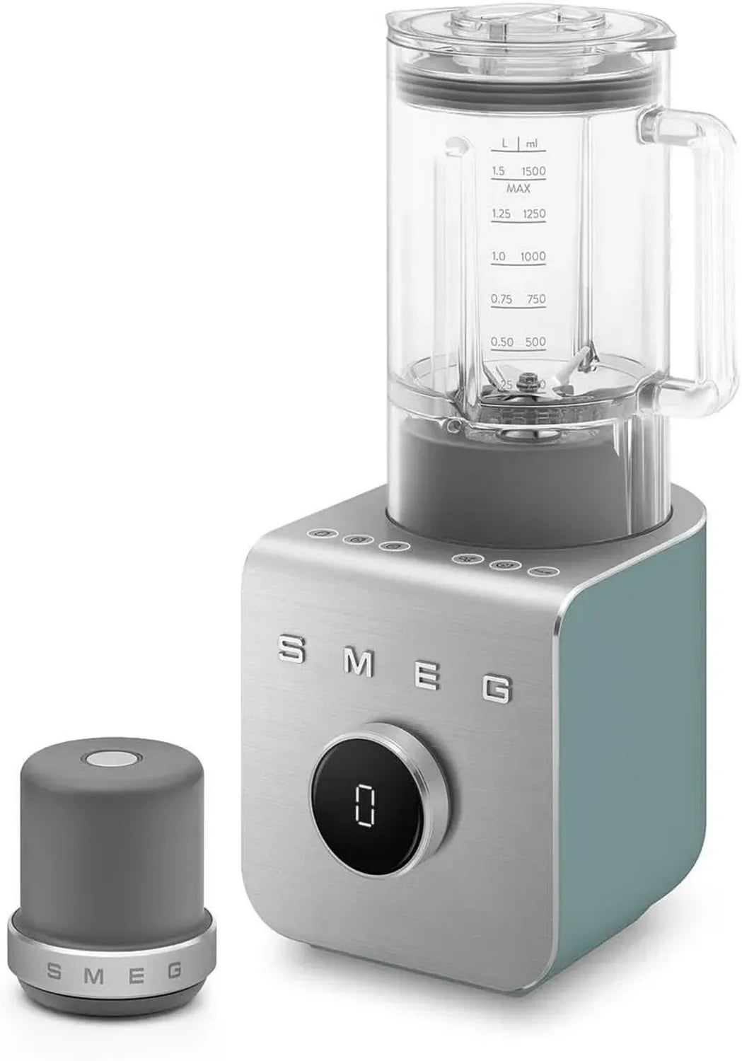 Smeg Blender Performance Élevée, 1400W, 5 Programmes, 9 Vitesses, Pompe à Vide, Vert Émeraude