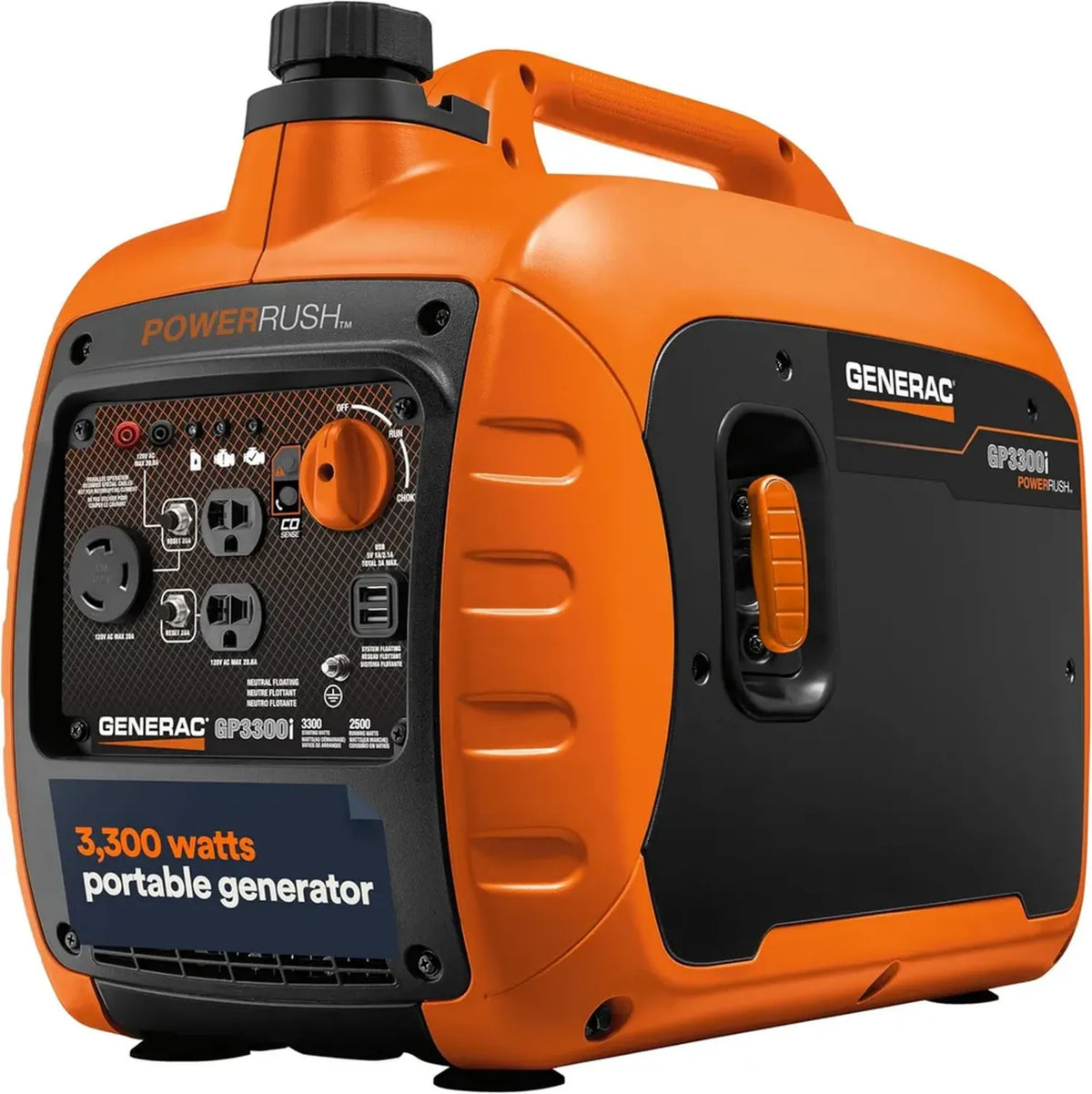 Générateur Inverseur Portable 3300W Léger avec USB et Technologie COsense