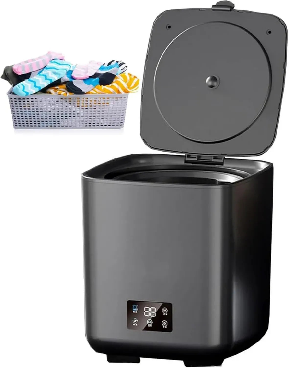 Mini Lave-linge Portable Intelligent 10L, 4 Modes de Nettoyage pour Vêtements de Bébé et Sous-vêtements, Idéal pour Camping et Voyage