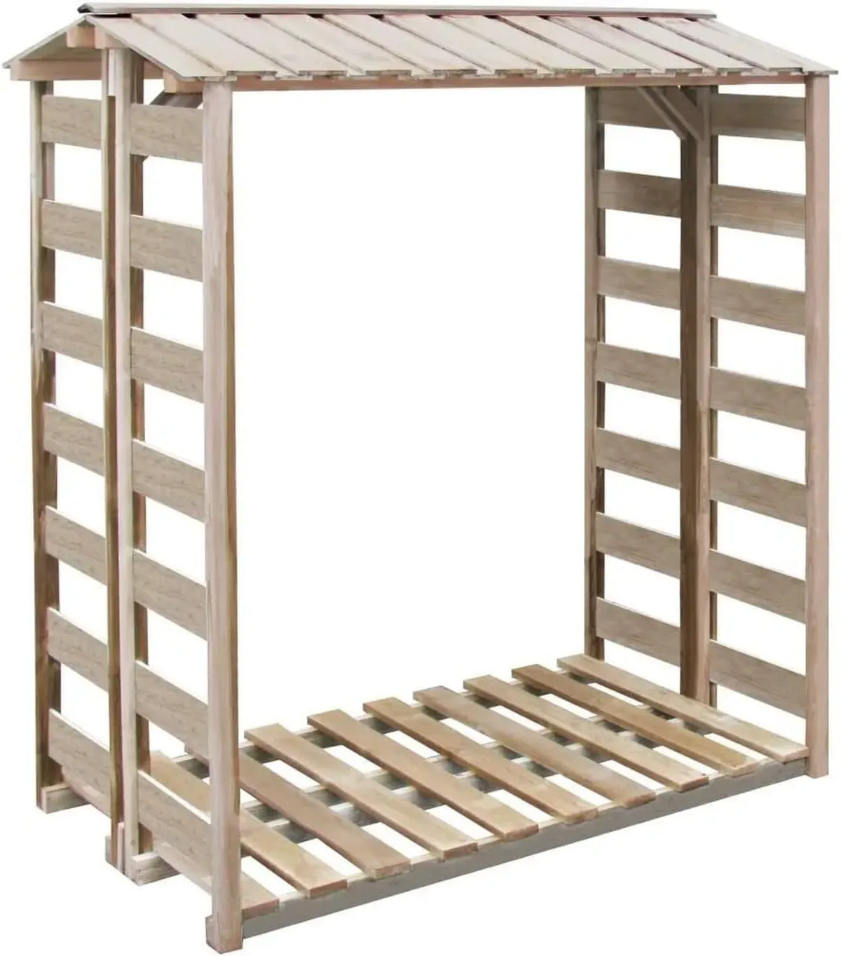 Abri en Bois Imprégné pour Stockage de Bois 150x100x176cm