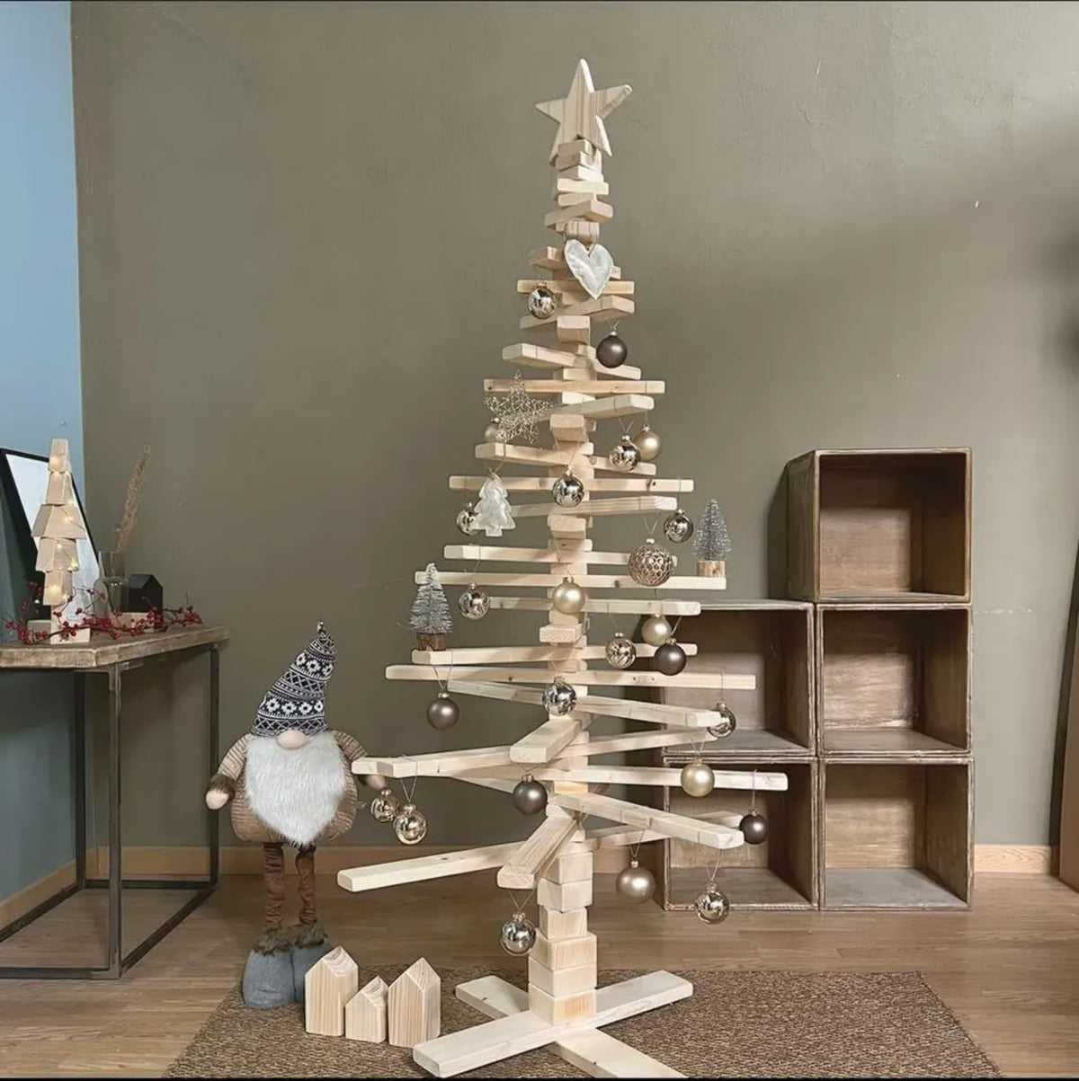 Arbre de Noël naturel en bois, hauteur 1,50 m