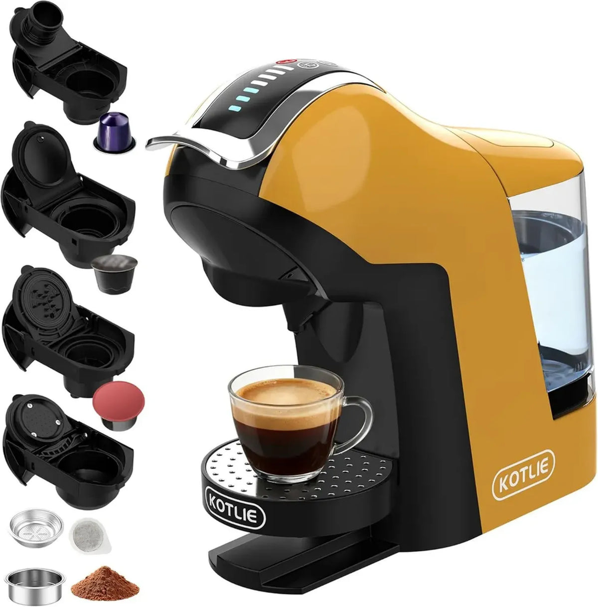 Machine à café 3 en 1 KOTLIE - Capsules, Poudre, 3 Températures, Réservoir 1L