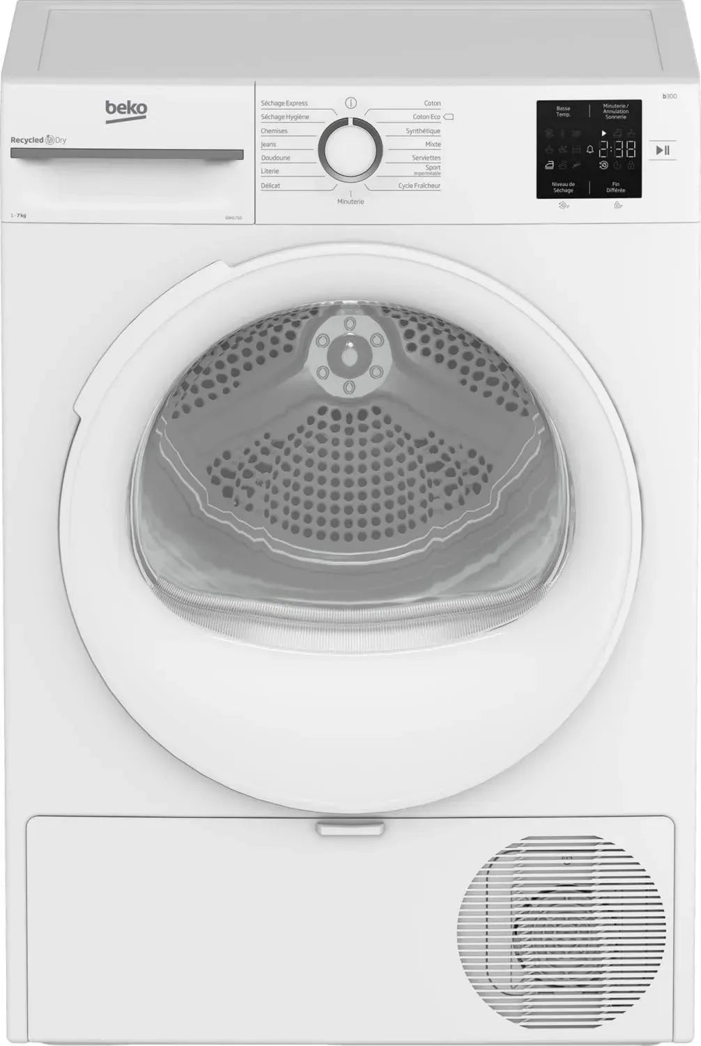Sèche-linge à Pompe Chaleur 7kg 60cm Blanc - Efficacité Énergétique