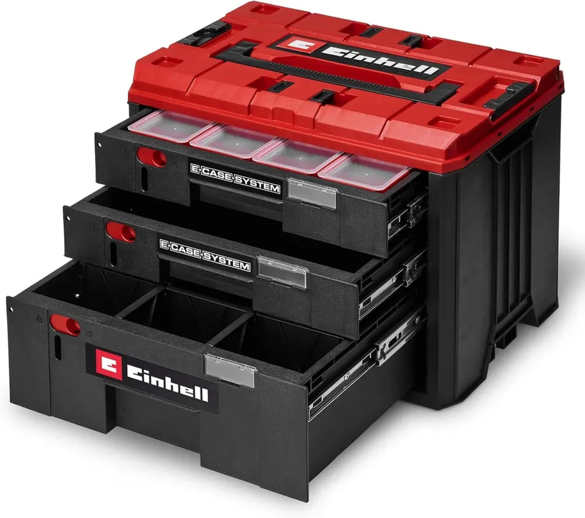 Boîte à Outils à Tiroirs Einhell E-Case, 60 kg Maxi, 3 Tiroirs Différents