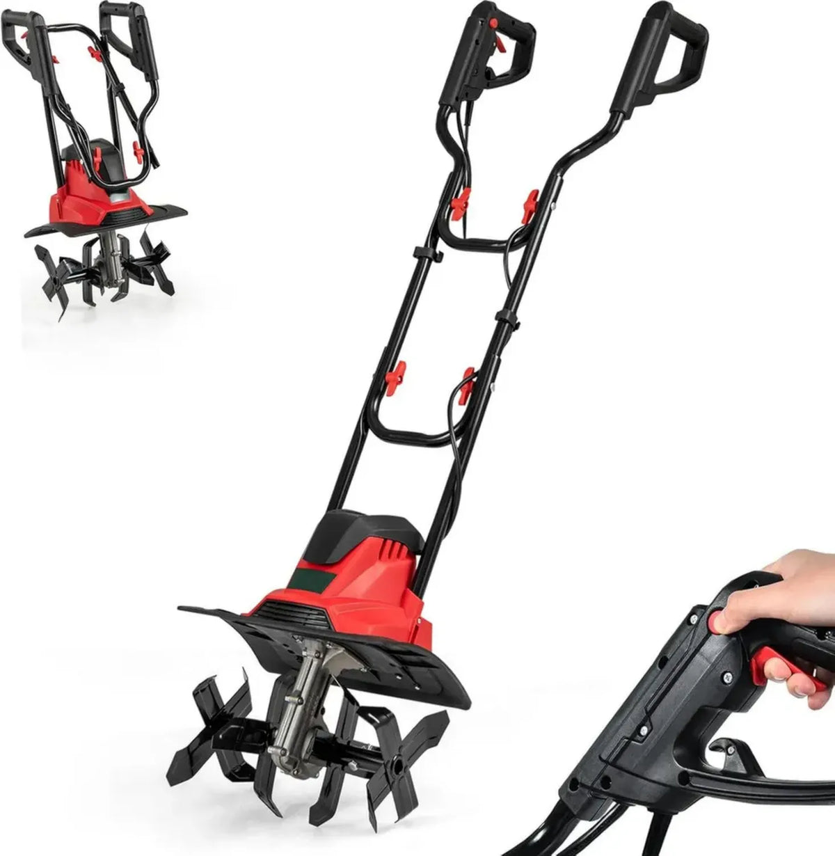 Motobineuse Électrique Puissante RELAX4LIFE 1200W avec Guidon Pliable