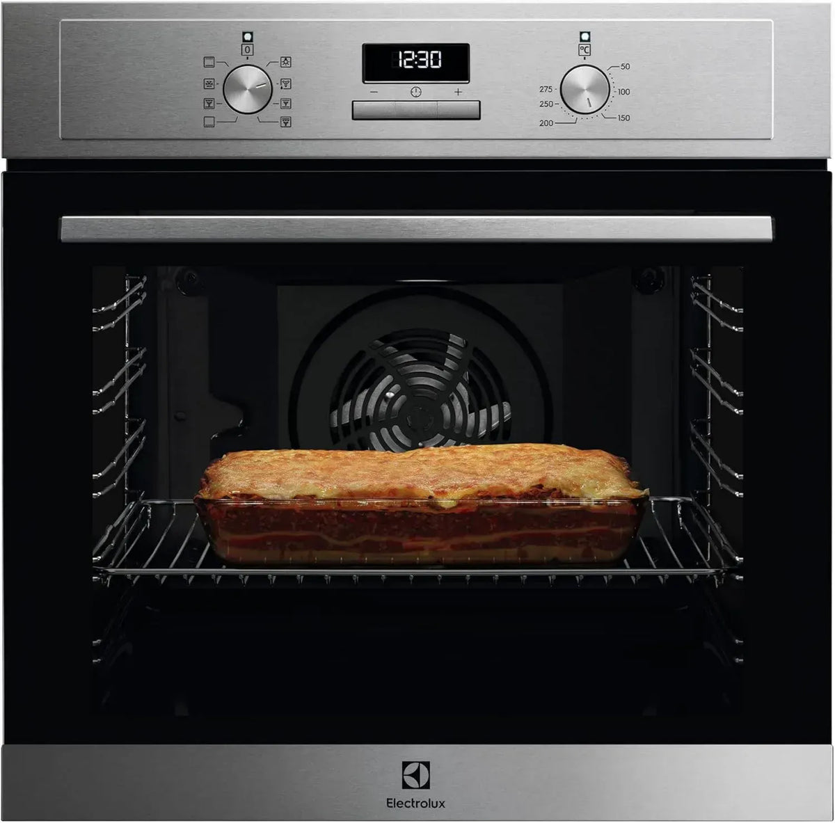 Four Électrique à Convection Electrolux EOH3H54X, Multifonction avec Grill, Série 300, 7 Modes de Cuisson, Nettoyage AquaClean, Capacité 72 L, Inox Anti-Traces