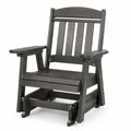 Fauteuil de jardin à bascule en HDPE gris anthracite avec accoudoirs et dossier à lattes 72 x 82 x 105 cm
