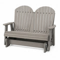 Banc à bascule de jardin 2 places en polyéthylène haute densité acier galvanisé couleur taupe 130 x 86 x 105 cm