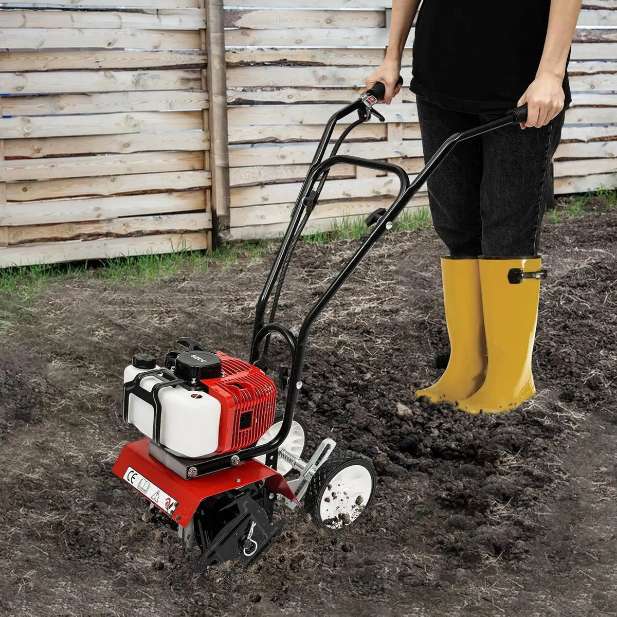 Motobineuse Thermique 2 Temps pour Jardinage, Largeur de Travail 35 cm