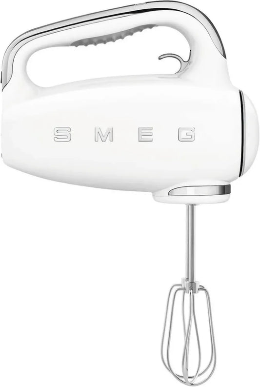 Smeg Batteur Électrique 250W, 9 Vitesses, Turbo, Démarrage Progressif, Accessoires Inclus, Blanc