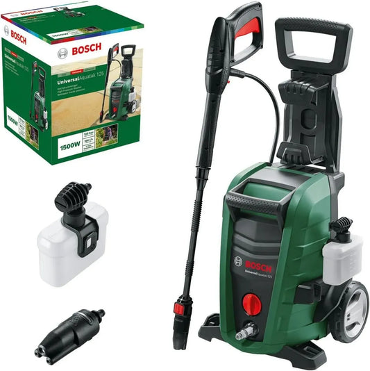 Nettoyeur Haute-Pression Bosch UniversalAquatak 125, 1500 W, 125 Bar, Débit 360 l/h, Buses Doubles, Tuyau et Câble de 5 m