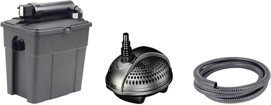 Systeme de Filtration d'Étang Pontec 8000 avec UV et Pompe, Noir