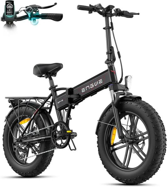 Vélo Électrique Pliable ENGWE 20'' Fat Tire, Batterie Amovible 48V 13Ah, Autonomie 50-120 km, 7 Vitesses, Modèle EP-2 Boost