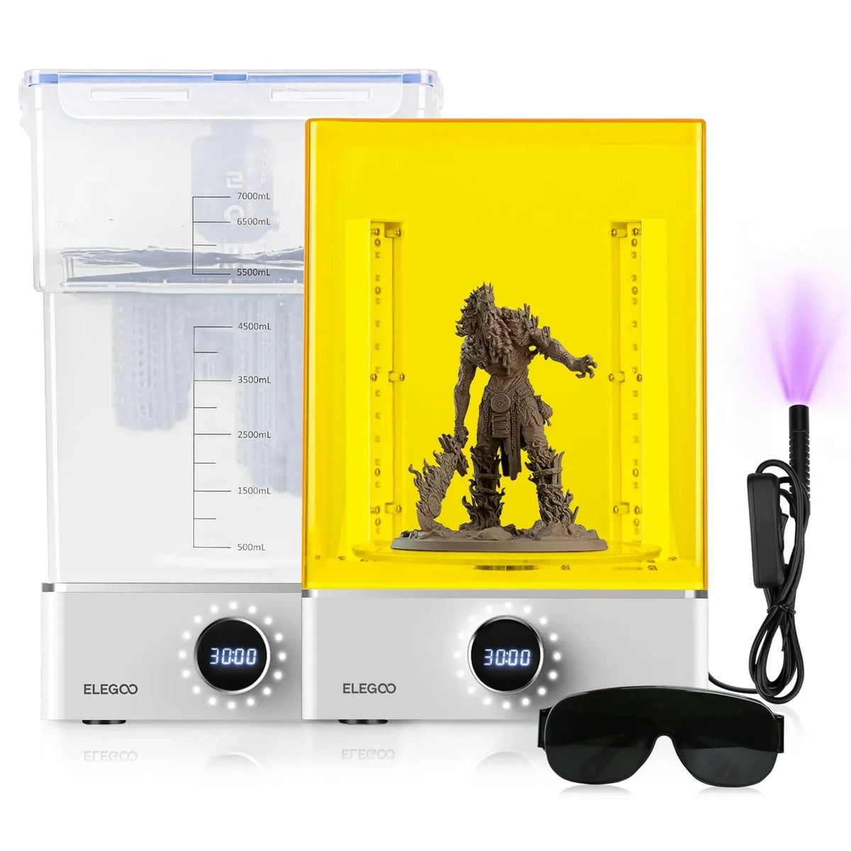 Station de Lavage et Durcissement ELEGOO Mercury XS pour Impressions 3D en Résine, Compatible avec Saturn et Mars