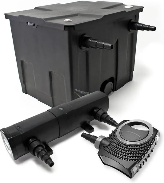 Ensemble Filtration de Bassin 12000L: Filtre Biologique, Pompe 10000L/h, UV 18W