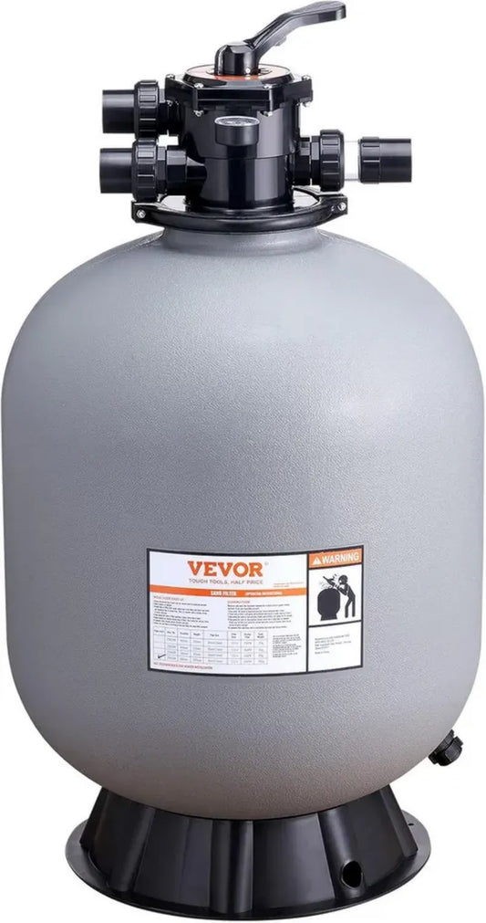 Système de Filtration Piscine Hors Sol 609,6 mm avec Valves Multivoies, Débit 65 GPM