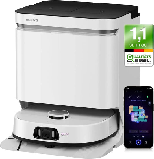Aspirateur Robot EUREKA J15 Pro Ultra, Nettoyage Automatique, 16200 Pa, Navigation Précise