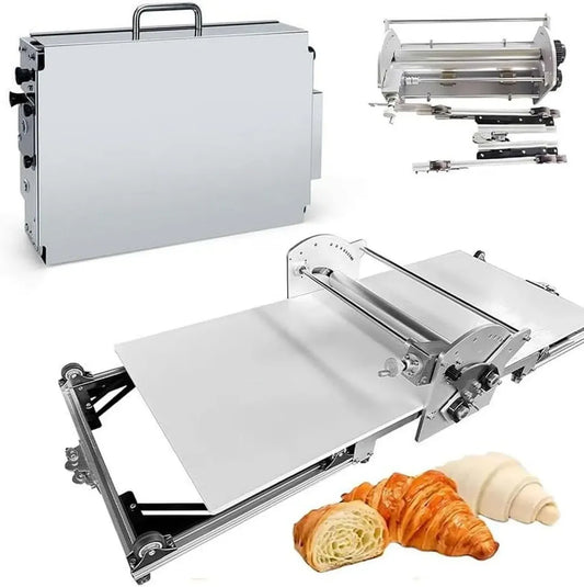 Machine à Pâtes Électrique en Acier Inoxydable - Épaisseur Réglable 2-30 mm, Compacte, Parfaite pour Pizzas et Viennoiseries