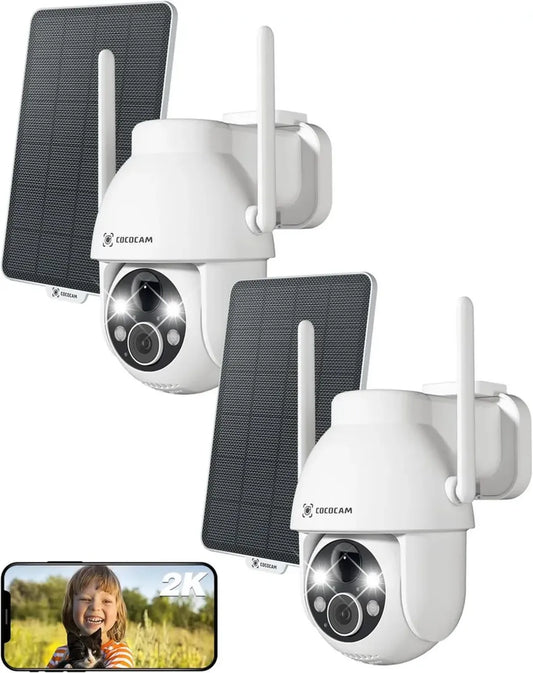 Caméra de Surveillance Extérieure WiFi 2K AI avec Détection Humaine et Vision Nocturne