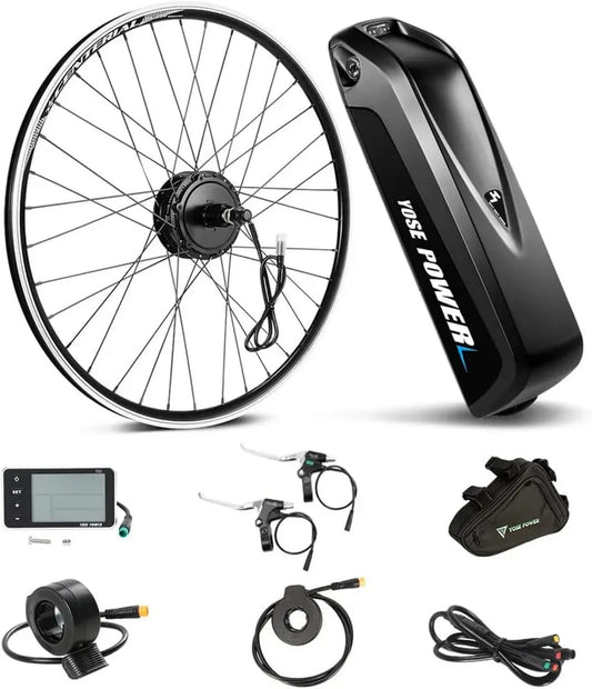 Kit de conversion vélo électrique arrière 36V 250W/350W avec batterie intégrée, compatible 26''/27.5''/28''