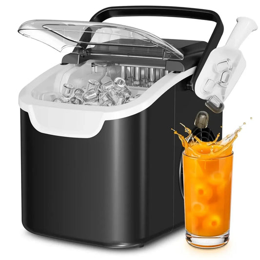 Machine à glaçons portable avec auto-nettoyage, production de 12 kg/24h, option taille S/L, compacte pour maison