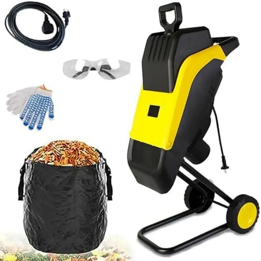 Broyeur de Jardin Électrique 2500W avec Sac 50L, Diamètre 35mm, 4500 trs/min - Parfait pour Feuilles et Branches