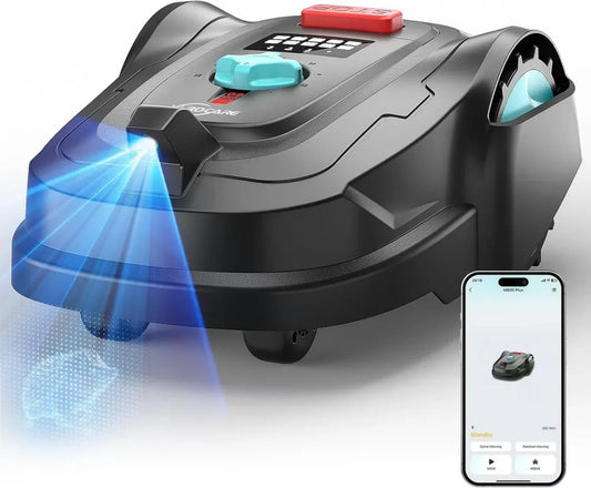 Robot Tondeuse YARDCARE M800Plus, Gestion GPS et Vision, Jusqu'à 800 m², Sans Fil Périphérique, Application Mobile, Recharge Auto, Évitement d'Obstacles