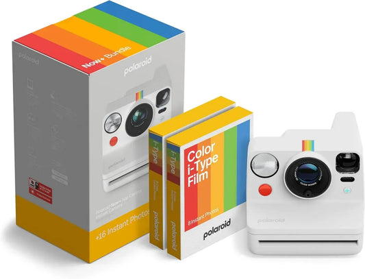 Appareil Photo Instantané Polaroid Now+ Gen3 avec Bluetooth et Film Couleur, Blanc