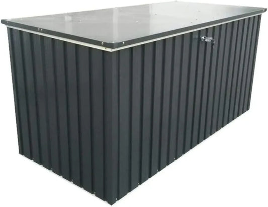 Grand Coffre de Jardin en Métal 1450L avec Vérin Hydraulique, Rangement Terrasse et Meubles, Anthracite